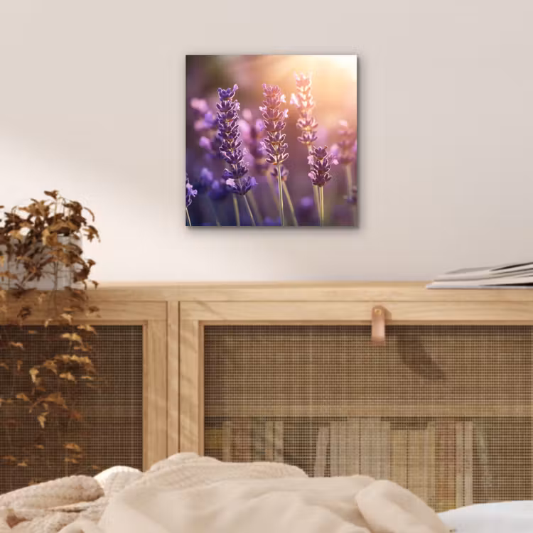 Lavendelbloemen - Paars - Zonlicht aluminium wit klein -sfeer3