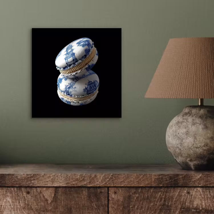 Eten - Macarons - Delfts blauw - Koekjes aluminium wit klein -sfeer2