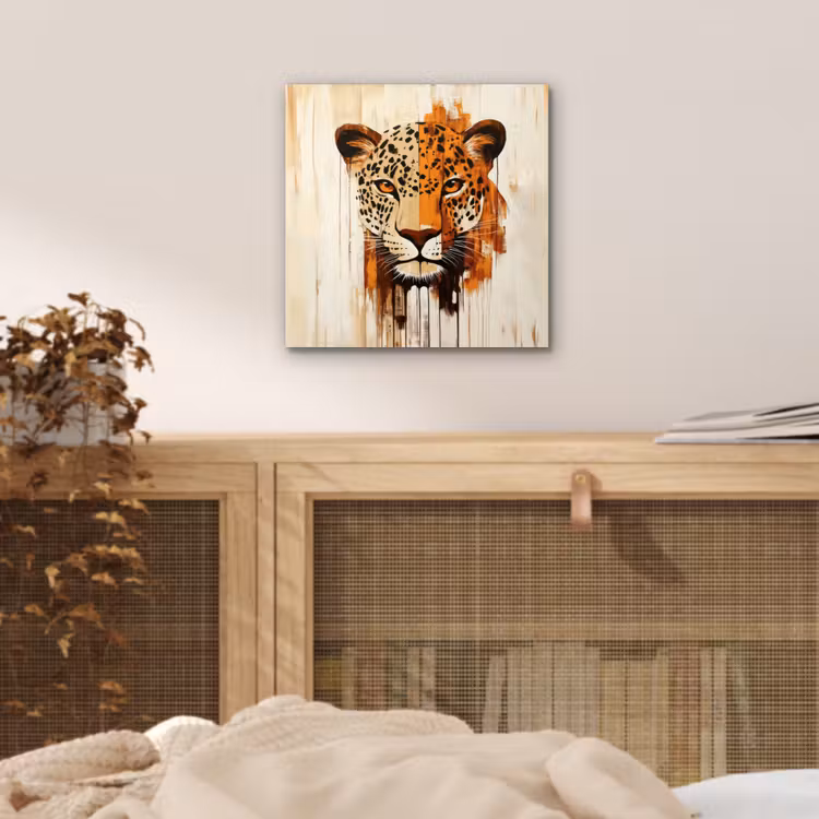 Luipaard - Symmetrisch - Strepen aluminium wit klein -sfeer3