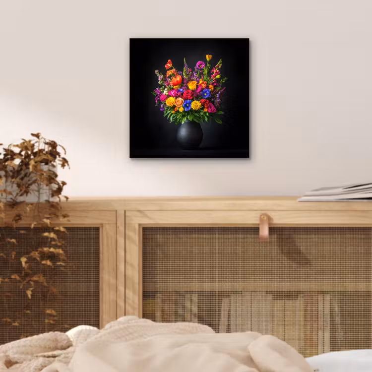 Felgekleurd - Bloemen - Vaas aluminium wit klein -sfeer3