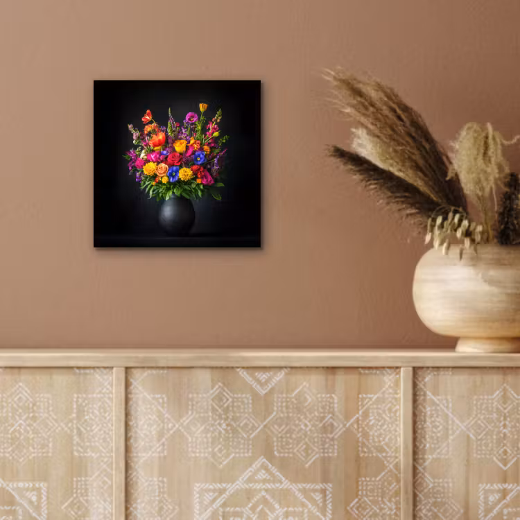 Felgekleurd - Bloemen - Vaas aluminium wit klein -sfeer4