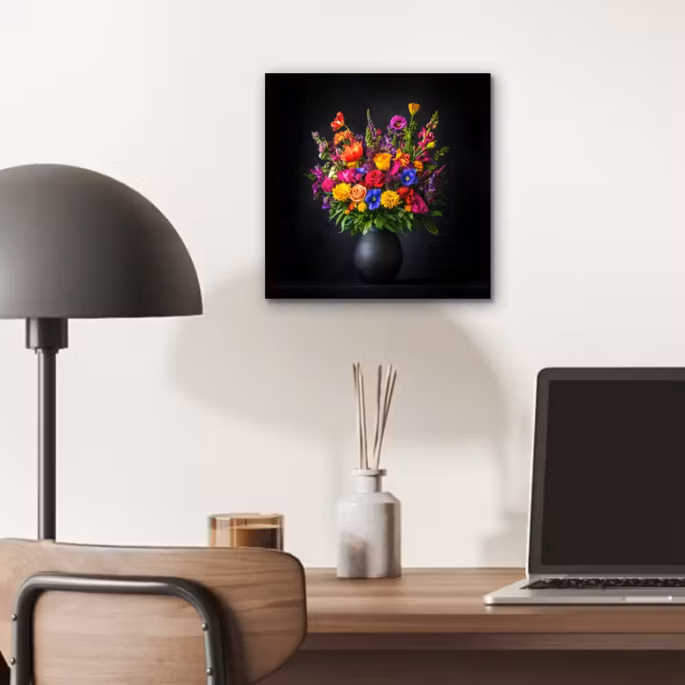 Felgekleurd - Bloemen - Vaas aluminium wit klein -sfeer5
