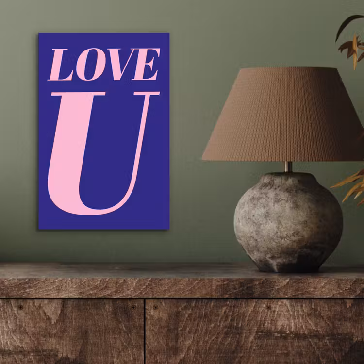 Love - Blauw - Valentijn aluminium wit klein -sfeer2