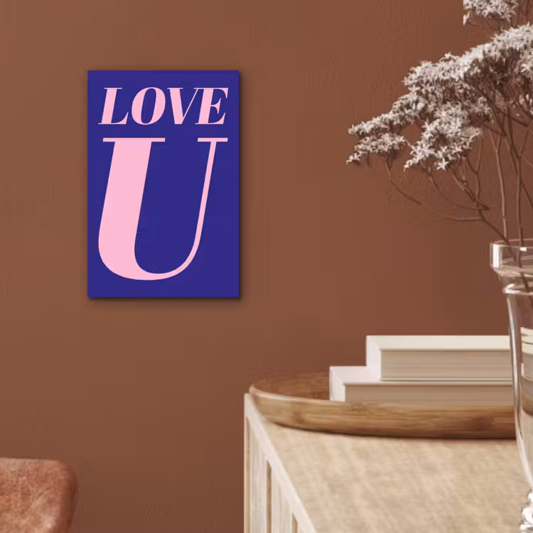 Love - Blauw - Valentijn aluminium wit klein -sfeer4