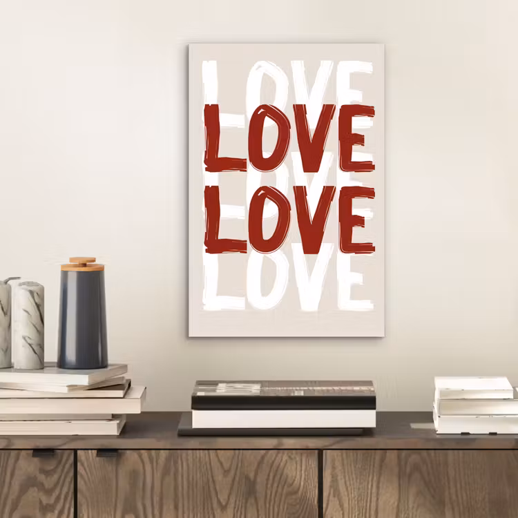 Love - Rood - Tekst aluminium wit klein -sfeer1