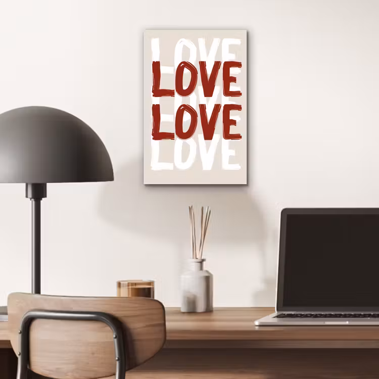 Love - Rood - Tekst aluminium wit klein -sfeer5