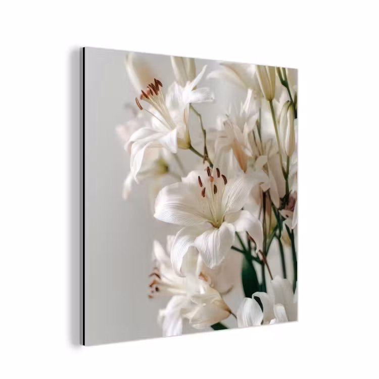 Lelies - Boekte - Wit - Meeldraden aluminium wit klein -3d
