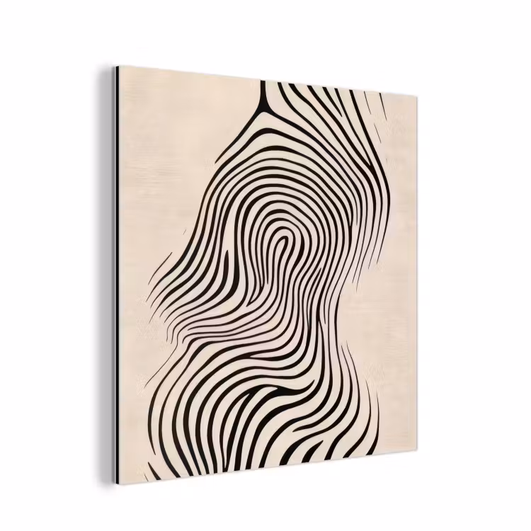 Lijnen - Abstract - Golvend - Zwart aluminium wit klein -3d