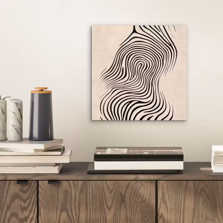 Lijnen - Abstract - Golvend - Zwart aluminium wit klein -sfeer1