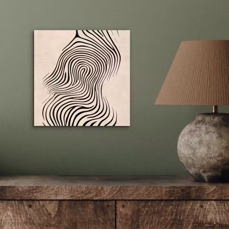 Lijnen - Abstract - Golvend - Zwart aluminium wit klein -sfeer2