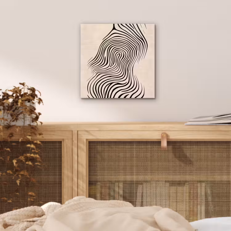 Lijnen - Abstract - Golvend - Zwart aluminium wit klein -sfeer3