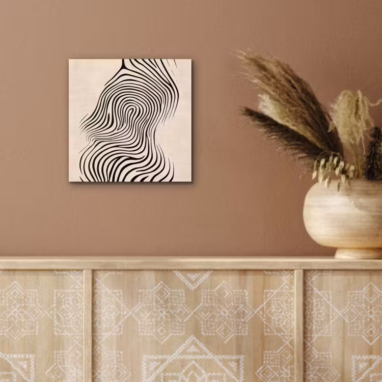Lijnen - Abstract - Golvend - Zwart aluminium wit klein -sfeer4