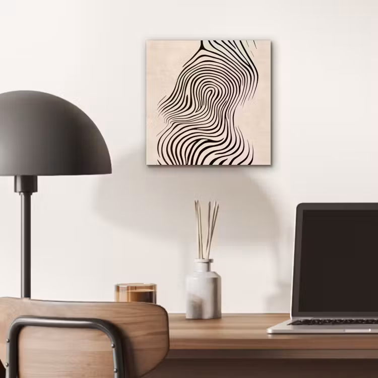 Lijnen - Abstract - Golvend - Zwart aluminium wit klein -sfeer5