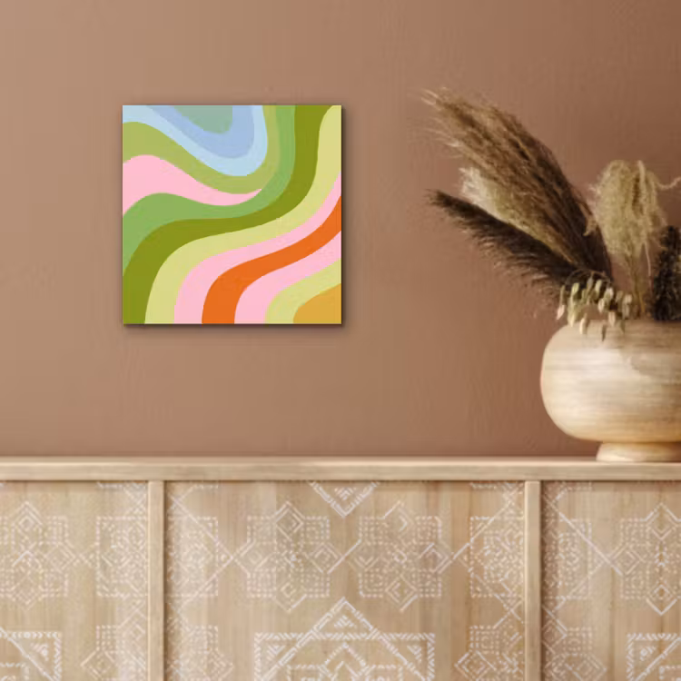 Lijnen - Pasteltinten - Golvend aluminium wit klein -sfeer4