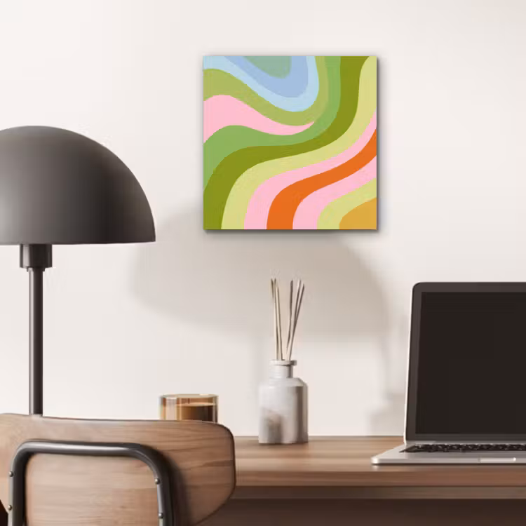 Lijnen - Pasteltinten - Golvend aluminium wit klein -sfeer5