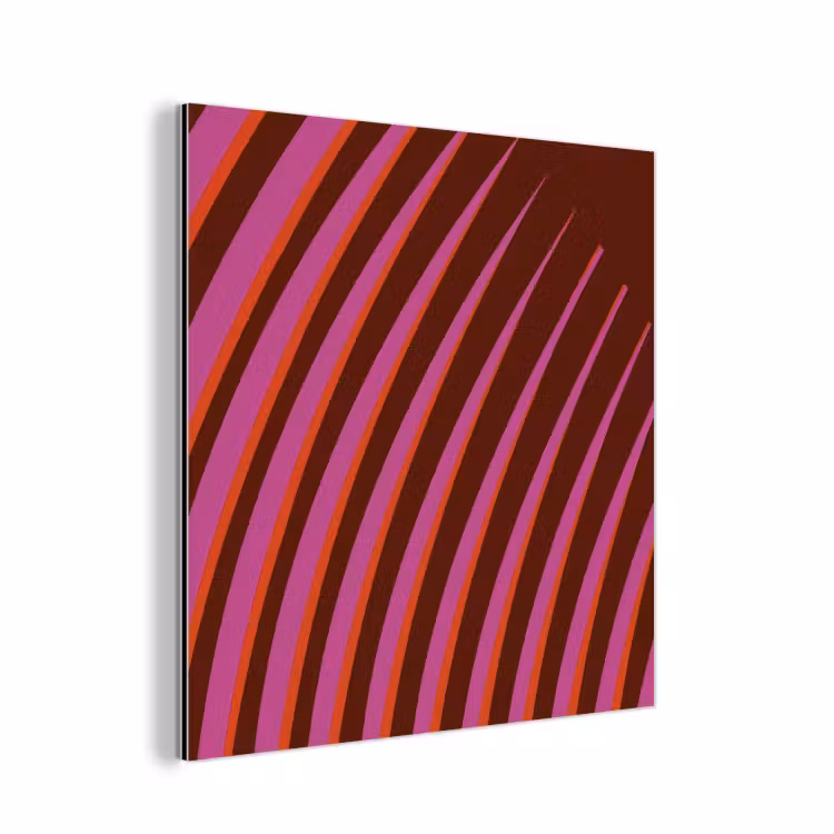 Lijnen - Rood - Beweging aluminium wit klein -3d