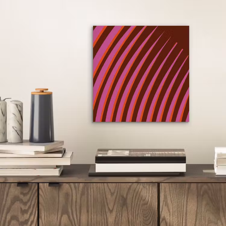 Lijnen - Rood - Beweging aluminium wit klein -sfeer1