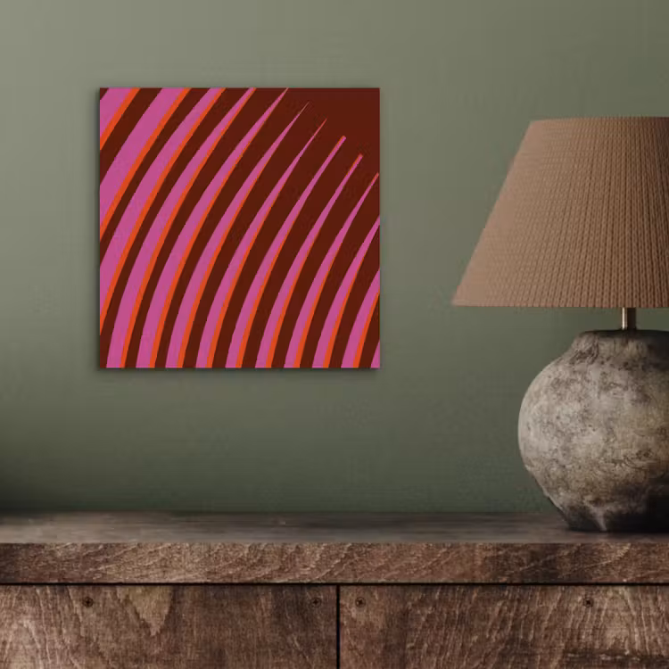 Lijnen - Rood - Beweging aluminium wit klein -sfeer2