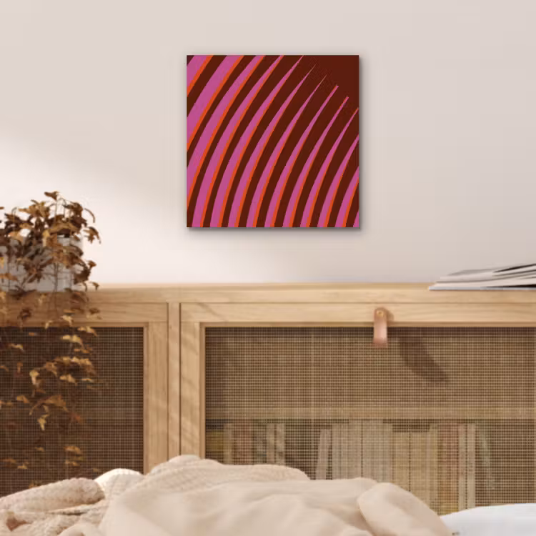Lijnen - Rood - Beweging aluminium wit klein -sfeer3