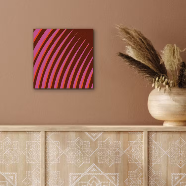 Lijnen - Rood - Beweging aluminium wit klein -sfeer4