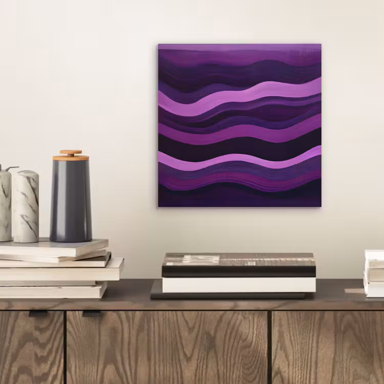 Lijnen - Golven - Paars - Abstract aluminium wit klein -sfeer1