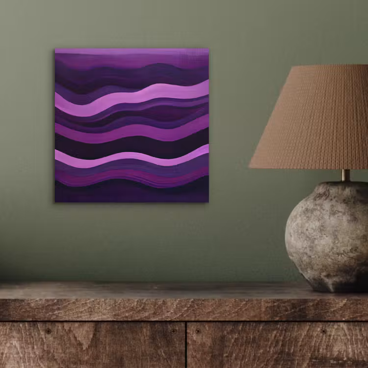 Lijnen - Golven - Paars - Abstract aluminium wit klein -sfeer2