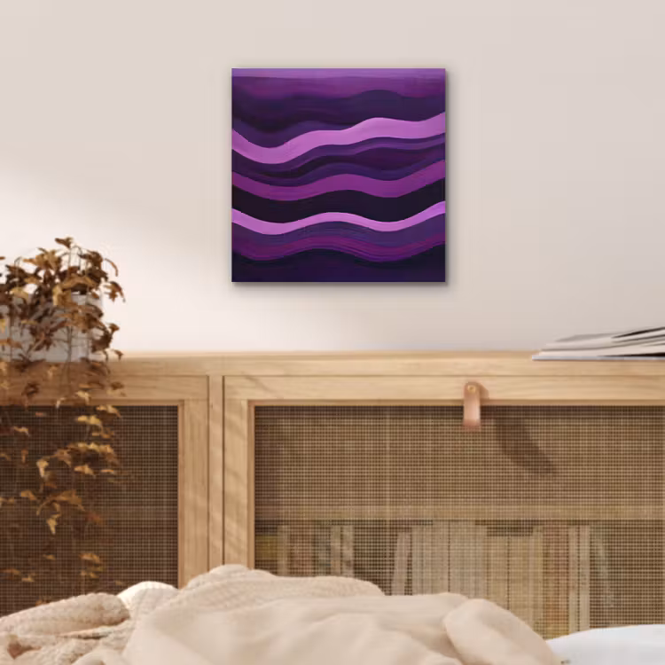 Lijnen - Golven - Paars - Abstract aluminium wit klein -sfeer3