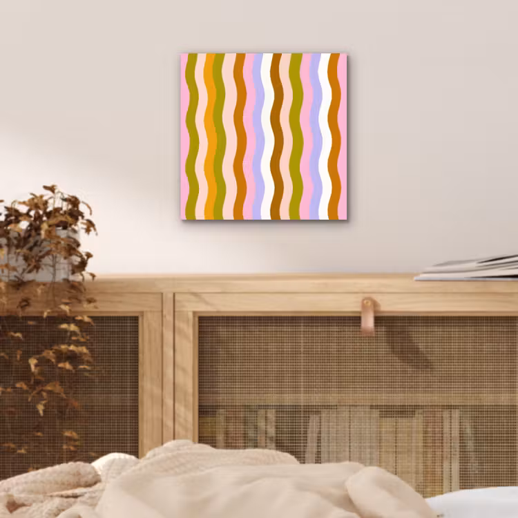 lijnen - Golven - Pastelkleuren - Patroon aluminium wit klein -sfeer3
