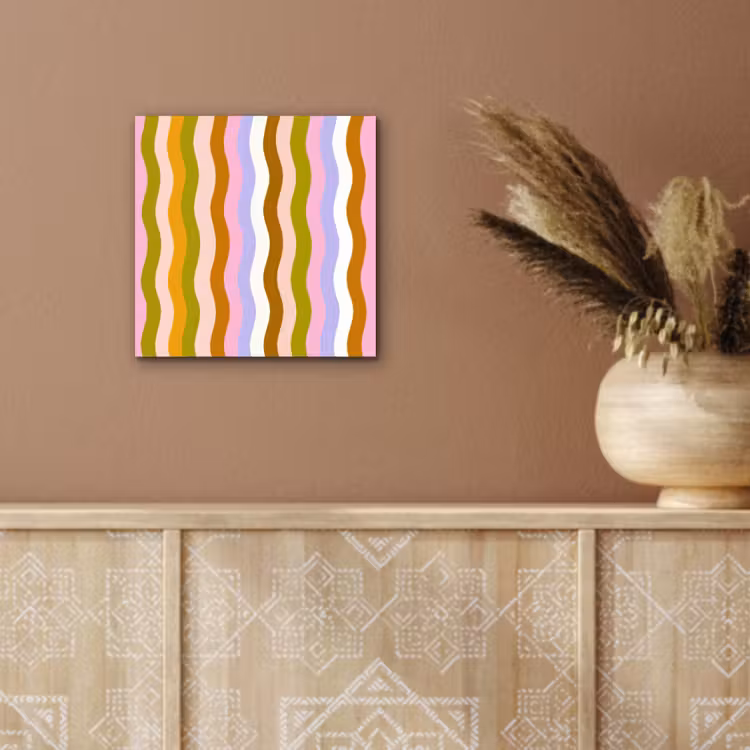 lijnen - Golven - Pastelkleuren - Patroon aluminium wit klein -sfeer4