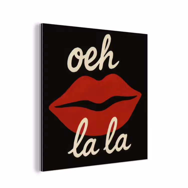Lip - Rood - Quote aluminium wit klein -3d