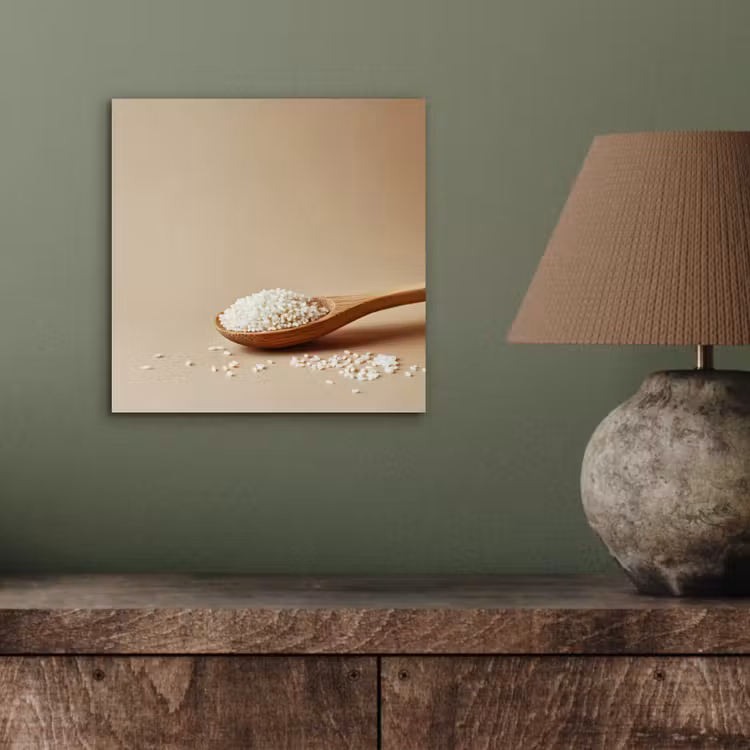 Lepel - Rijst - Hout - Beige aluminium wit klein -sfeer2