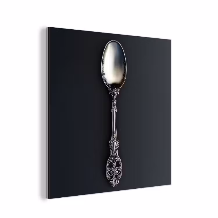 Lepel - Zilver - Metaal aluminium wit klein -3d