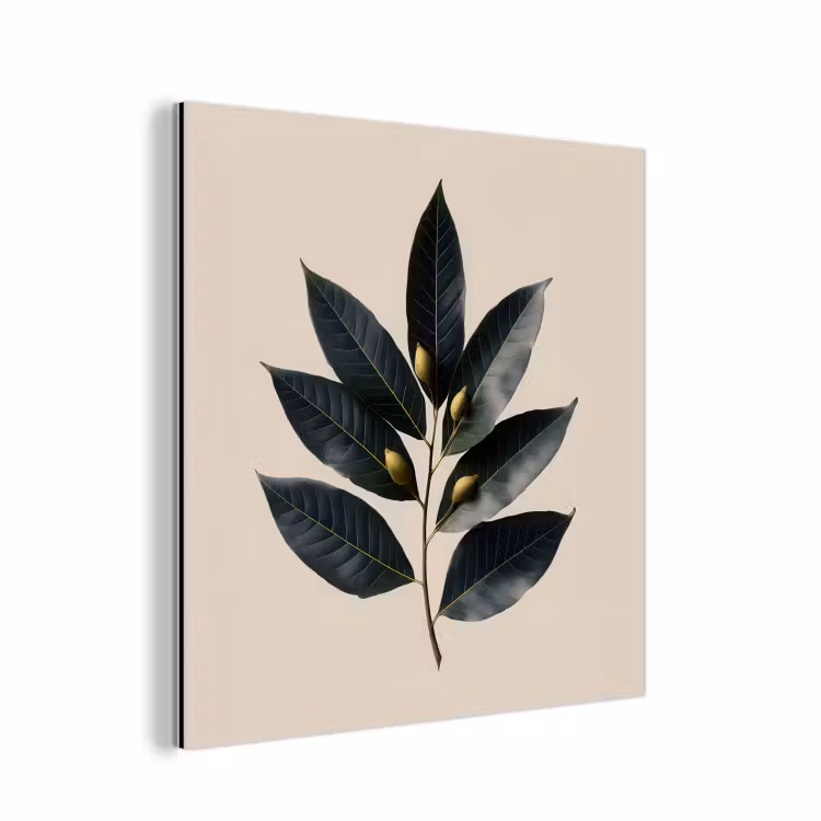 Laurierbladeren - Bloemknoppen - subtiel aluminium wit klein -3d