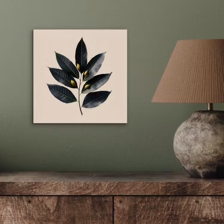 Laurierbladeren - Bloemknoppen - subtiel aluminium wit klein -sfeer2