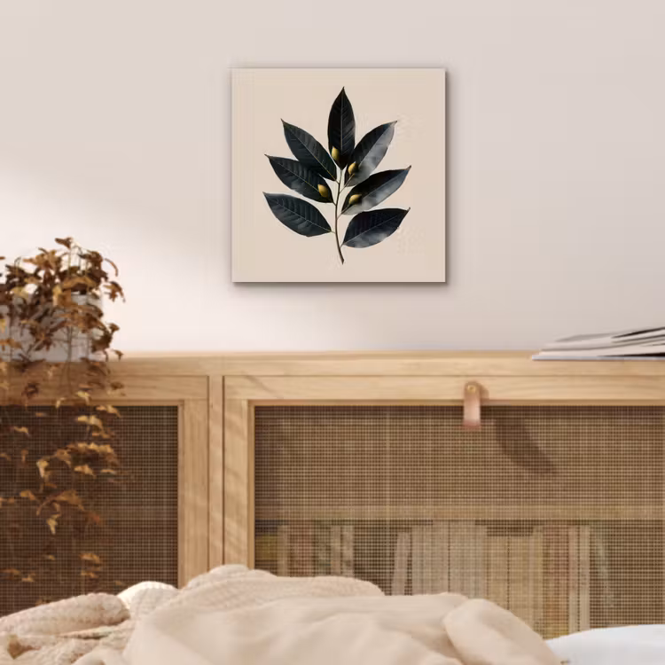 Laurierbladeren - Bloemknoppen - subtiel aluminium wit klein -sfeer3