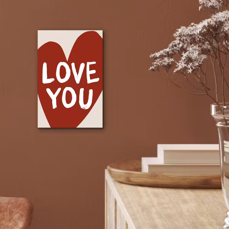 Loveyou - Hart - Rood aluminium wit klein -sfeer4