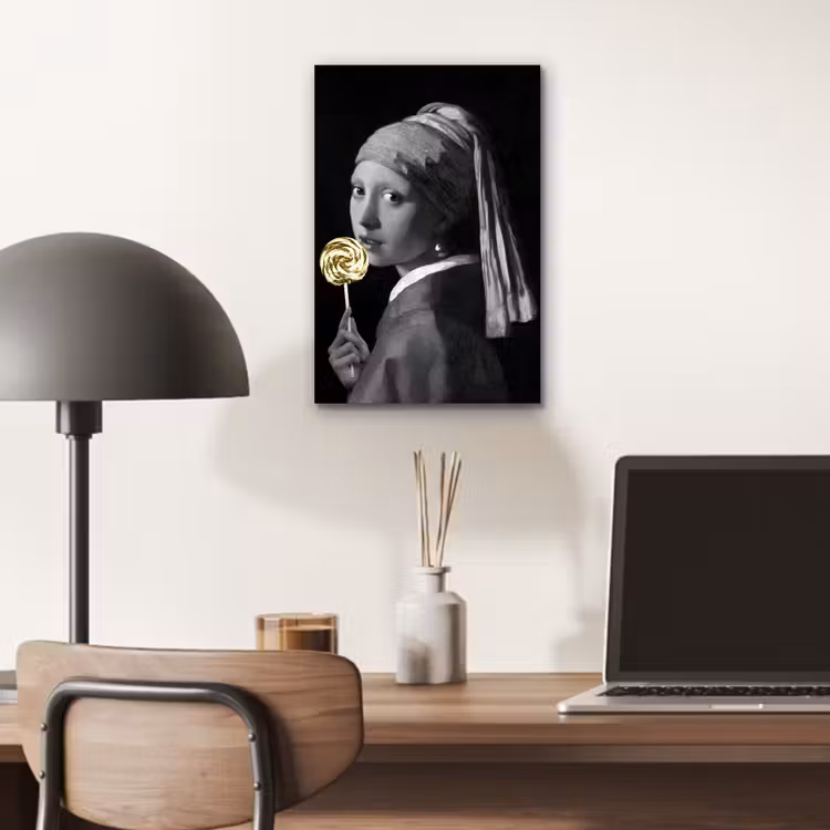 Meisje met de parel - Johannes Vermeer - Lolly - Goud aluminium wit klein -sfeer5