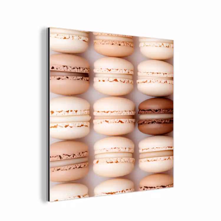 Macarons - Beige - Bruin aluminium wit klein -3d