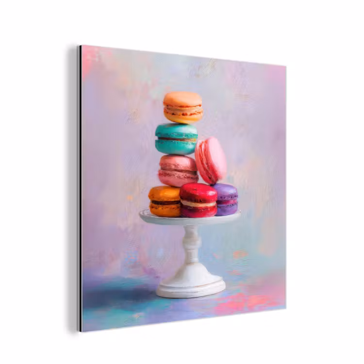 Macarons - Schaal - Pastel - Kleurrijk aluminium wit klein -3d