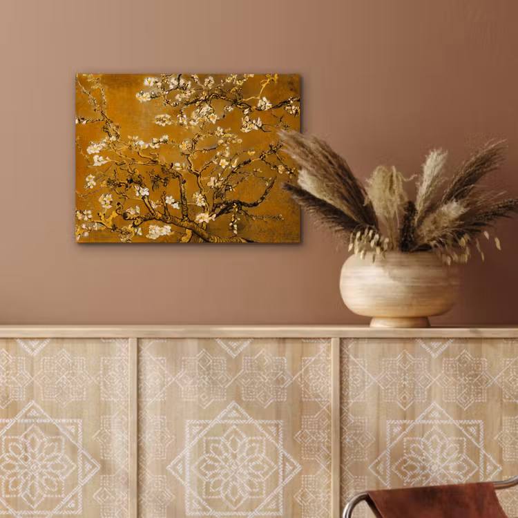 Amandelbloesem - Kunst - Van Gogh - Goud aluminium wit klein -sfeer4