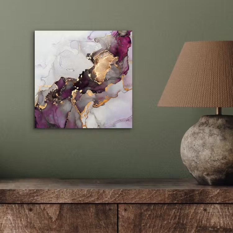 Marmer - Abstract - Goud - Paars aluminium wit klein -sfeer2