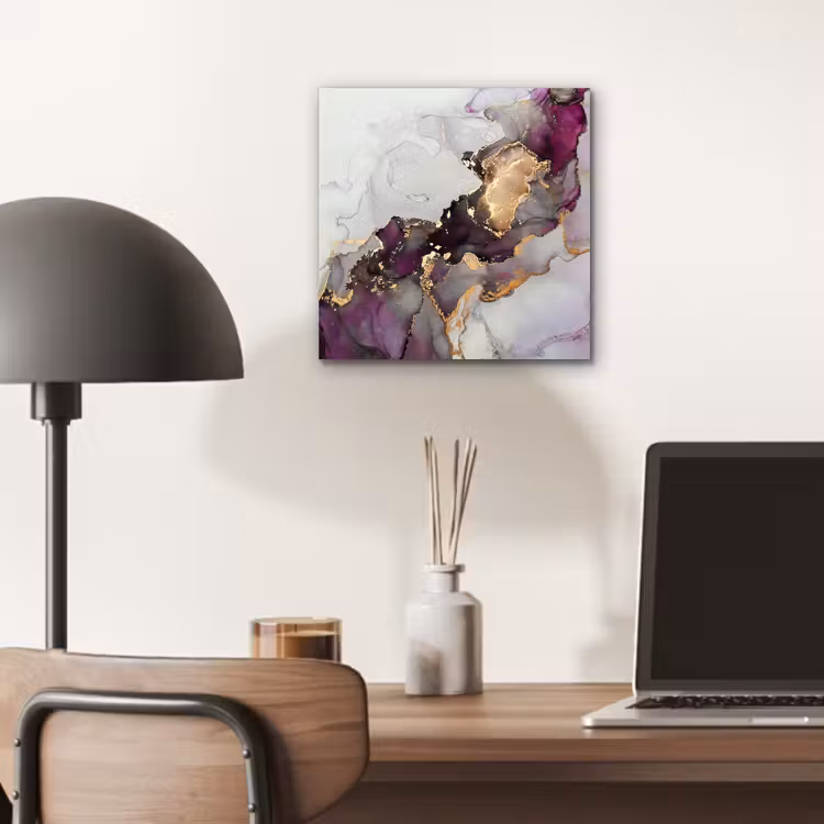 Marmer - Abstract - Goud - Paars aluminium wit klein -sfeer5