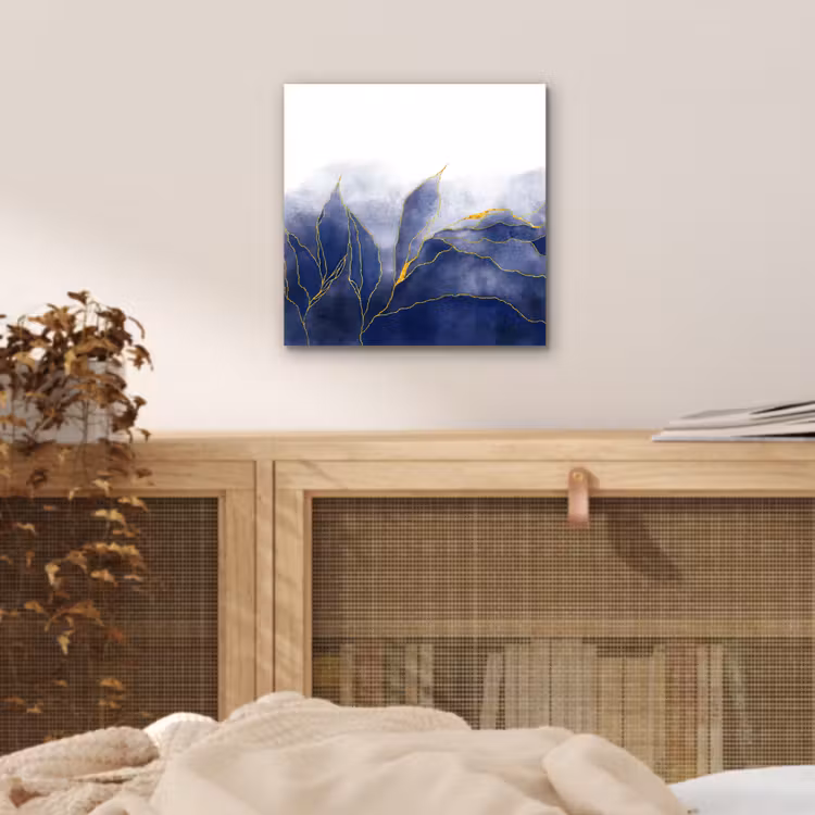 Marmer - Blauw - Marmerlook - Goud - Textuur aluminium wit klein -sfeer3