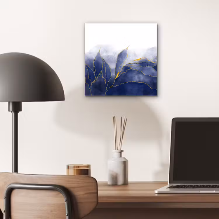 Marmer - Blauw - Marmerlook - Goud - Textuur aluminium wit klein -sfeer5