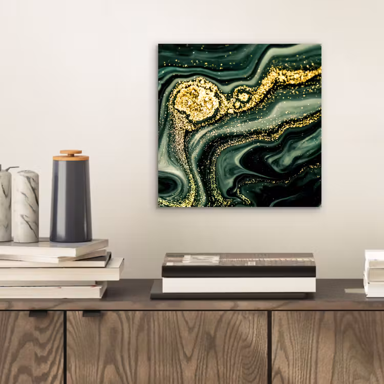 Marmer - Goud - Glitter - Groen - Marmerlook - Luxe aluminium wit klein -sfeer1