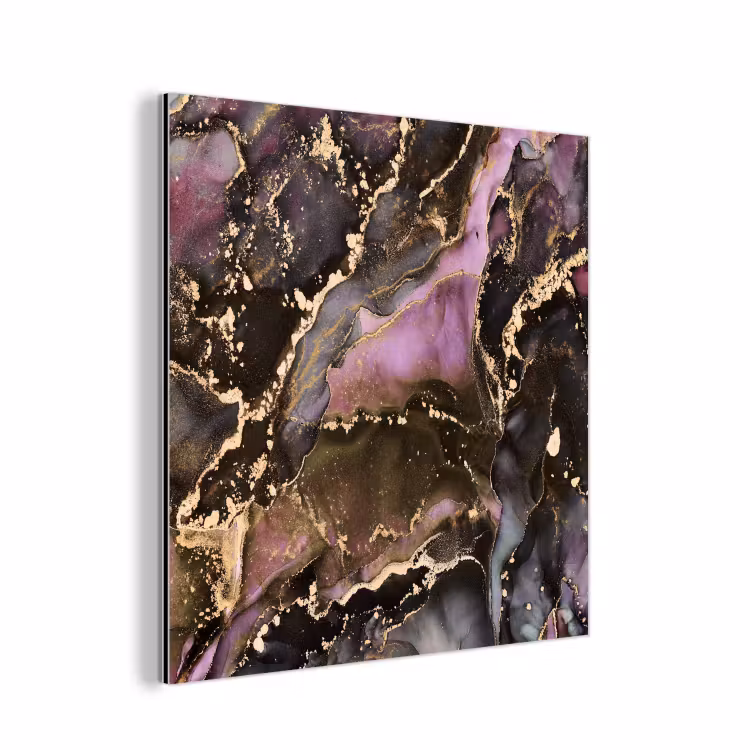 Marmer - Gold - Steen - Abstract aluminium wit klein -3d