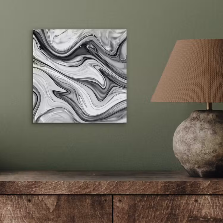 Marmer - Patronen - Grijs - Marmerlook - Zwart aluminium wit klein -sfeer2