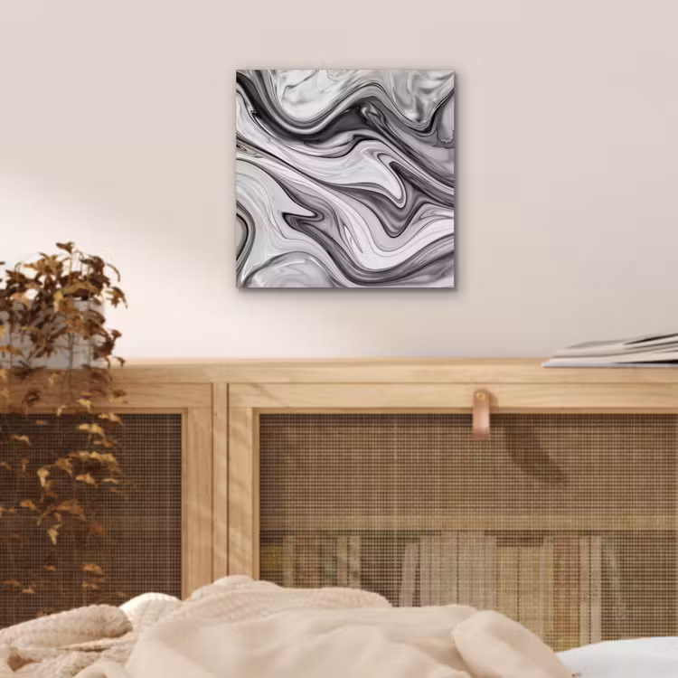 Marmer - Patronen - Grijs - Marmerlook - Zwart aluminium wit klein -sfeer3
