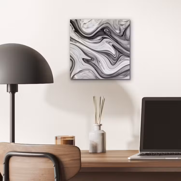 Marmer - Patronen - Grijs - Marmerlook - Zwart aluminium wit klein -sfeer5