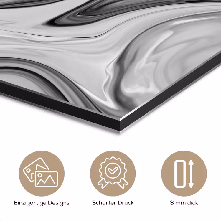 Marmer - Patronen - Grijs - Marmerlook - Zwart aluminium wit klein -closeup_DE